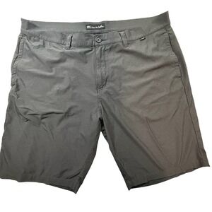 TravisMathew Mens Golf Shorts Grey Micro Stripe Performance Stretch Size 40